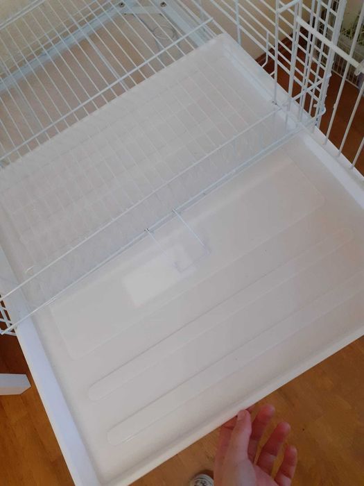 Gaiola de Papagaio Grande Branca Pouco Uso