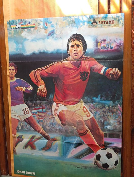 Poster Gicante da Nondial de Joan Cruyft e equipa França R.P. F. 1977