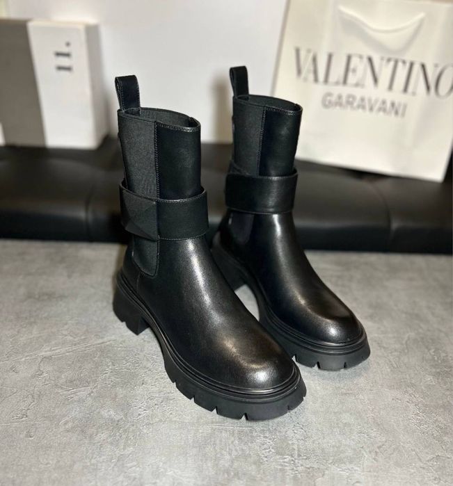 Черевики ботинки челсі натуральна шкіра утеплені ботінки сапоги бренд