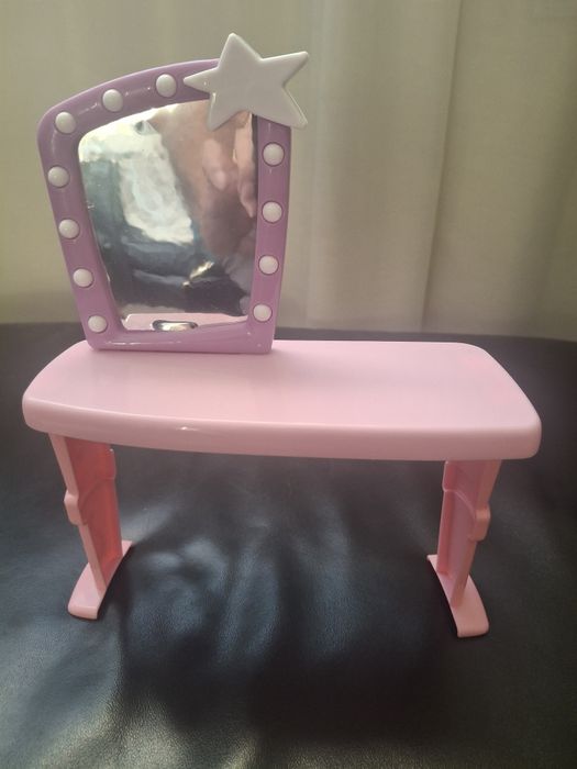 Penteadeira Infantil Rosa com Espelho e Cadeira