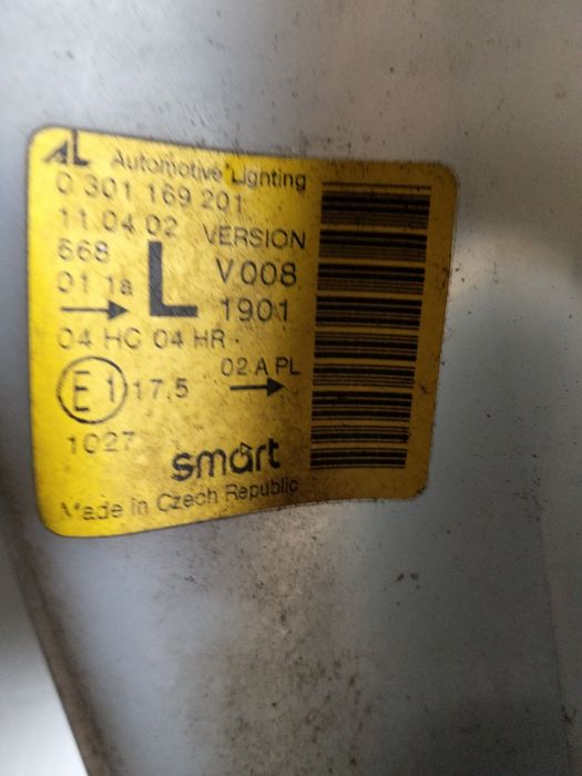 Farol Smart fortwo ótica 2,°modelo esquerdo