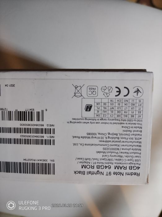 Xiaomi redmi note 9T