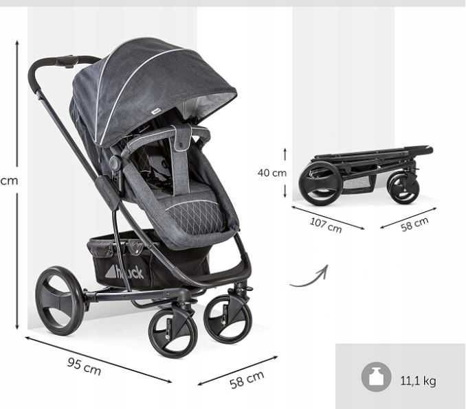 Wózek 3 w 1 Hauck Pacific 4 Shop N Drive full zestaw