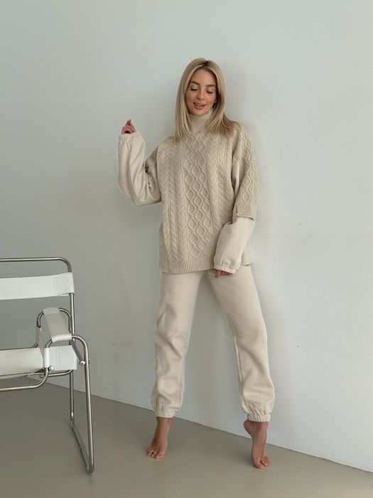 Теплий костюм MyStar, молочного кольору