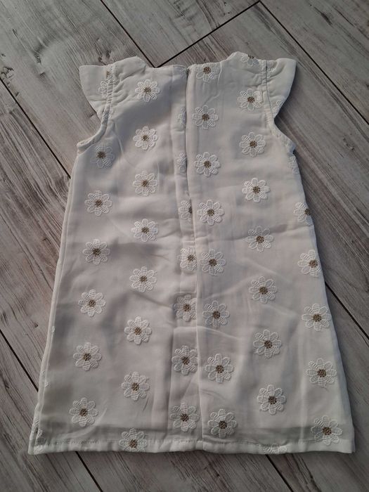 Nowa biała sukienka w kwiaty (rozmiar 62-68)