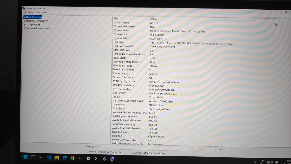 Razer Blade 15 / i7 / RTX3070 / 2TB SSD / 16GB RAM