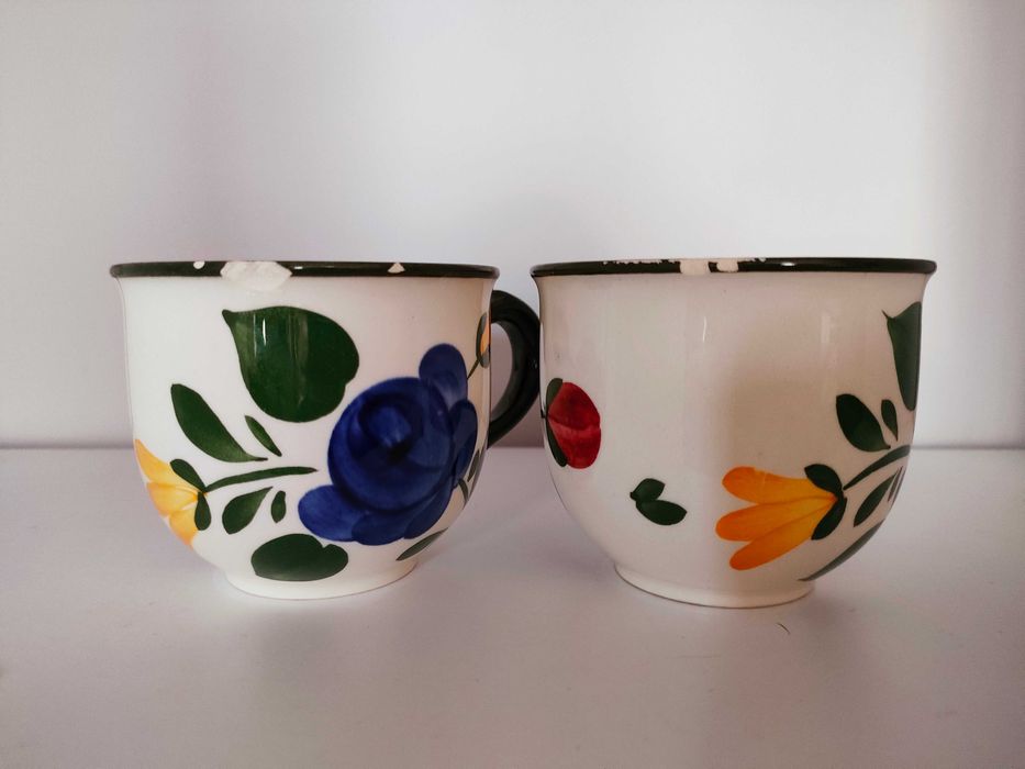 Ceramiczne filiżanki Villeroy & Boch ręcznie malowane