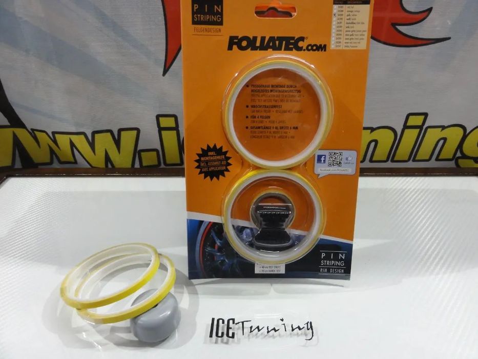 Fita para jantes foliatec em VERMELHO, VERMELHO NEON,LARANJA, AZUL RACING, AZUL TURQUESA, BRANCO, VERDE, VERDE NEON, ROSA, LARANJA, AMARELO, AMARELO