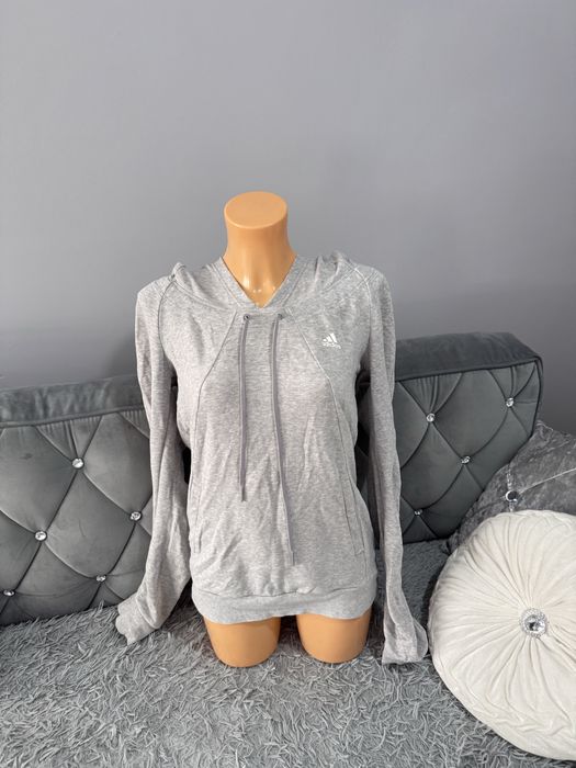 Bluza damska adidas szara z kapturem