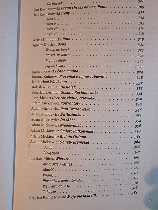 opracowania lektur i wierszy