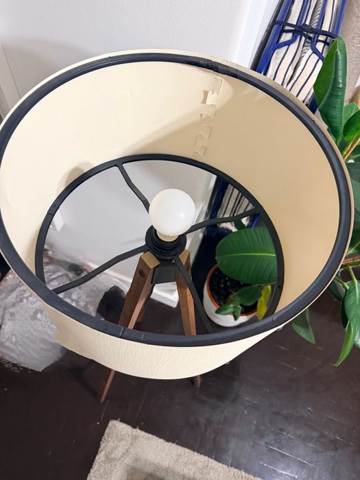 Candeeiro de Pé LUX.PRO Newport (140 x 038 cm - Tecido / MDF, Cremes )