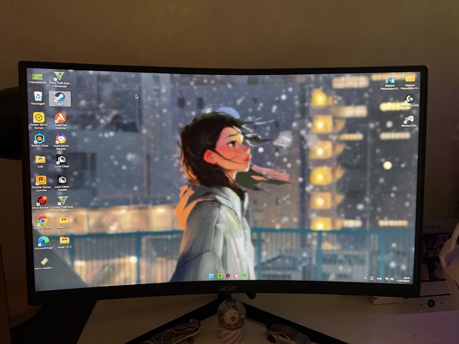 Monitor Gaming Acer EI242QR Mbiipx 23.6” Curvo 165Hz – Como Novo