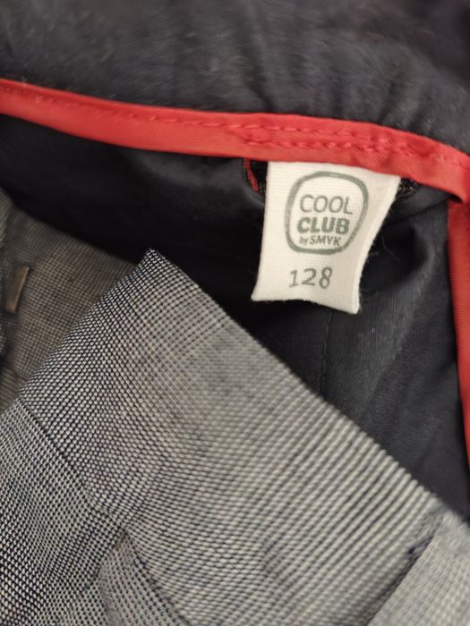 Spodnie 128 garniturowe eleganckie granatowe