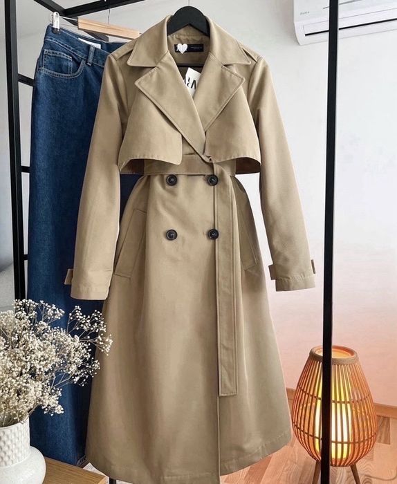 Must Have! Неймовірно стильний класичний бежевий тренч/плащ ZARA/Зара.