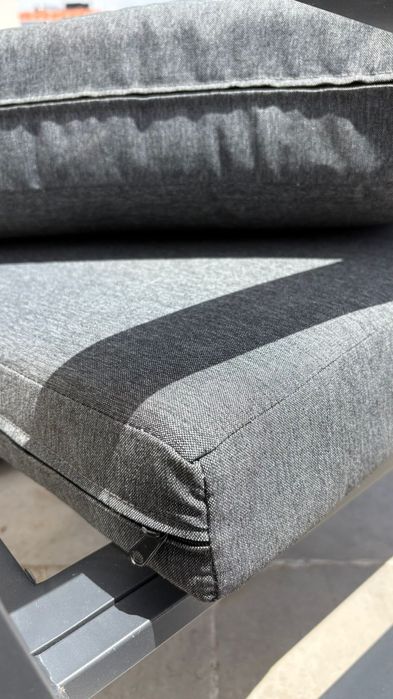 Conjunto jardim relax mesa e sofás aço cinza escuro Lyra Naterial