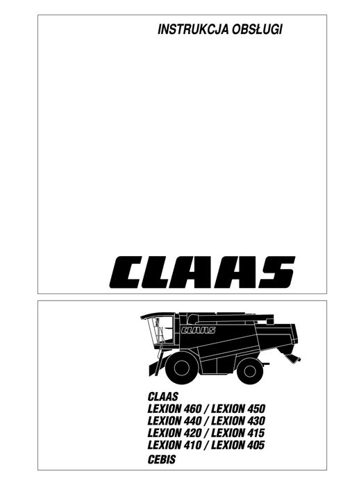 Instrukcja obsługi Claas Lexion 430 CEBIS