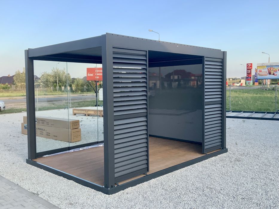Altana aluminiowa , pergola , 6x4 , bardzo stabilna , elektryczna ,led