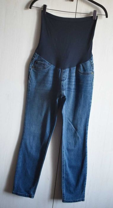 Spodnie ciążowe S M 36 jeansowe dżinsowe proste straight dżinsy jeansy 38