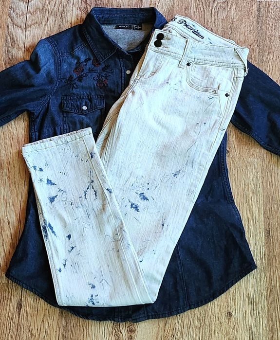 Spodnie jeansowe damskie jasnoniebieskie elastyczne