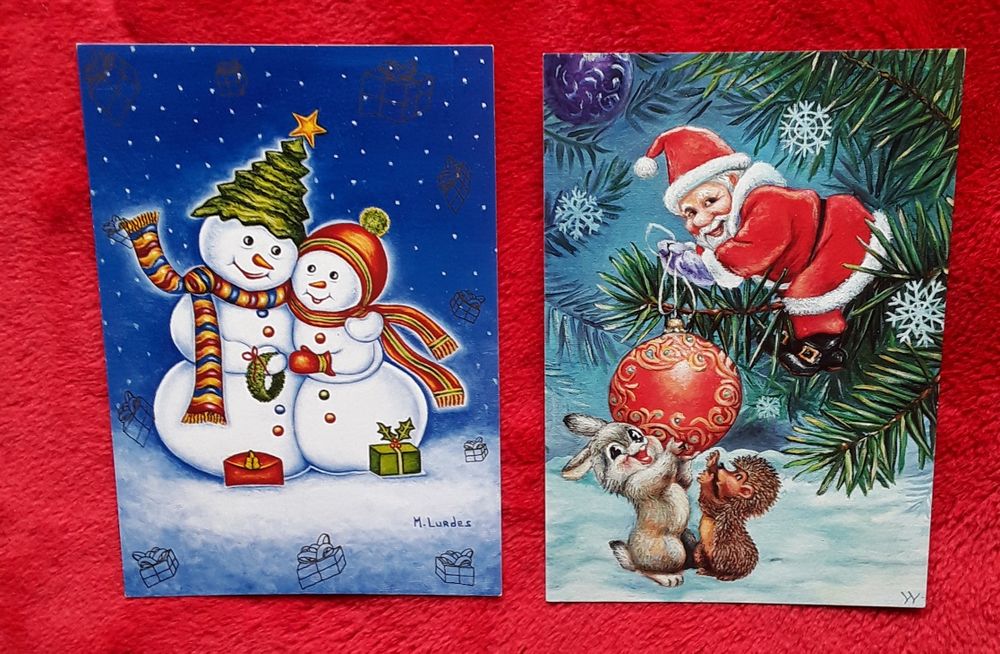 Conjunto de 6 postais de Natal, novos!