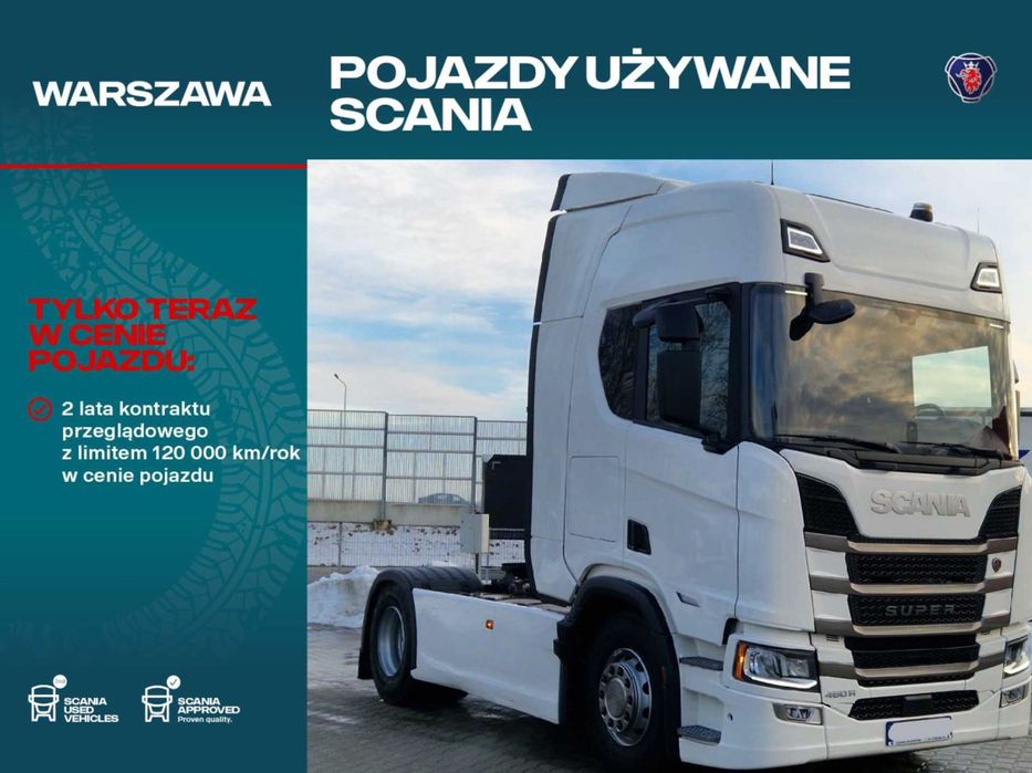 Scania R460A4x2NA WYDMUCH  LED, Obszywana Kierownica, Retarder / Dealer Scania Nadarzyn