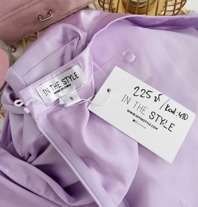 NOWA sukienka drapowana bufiaste rękawy 36 S