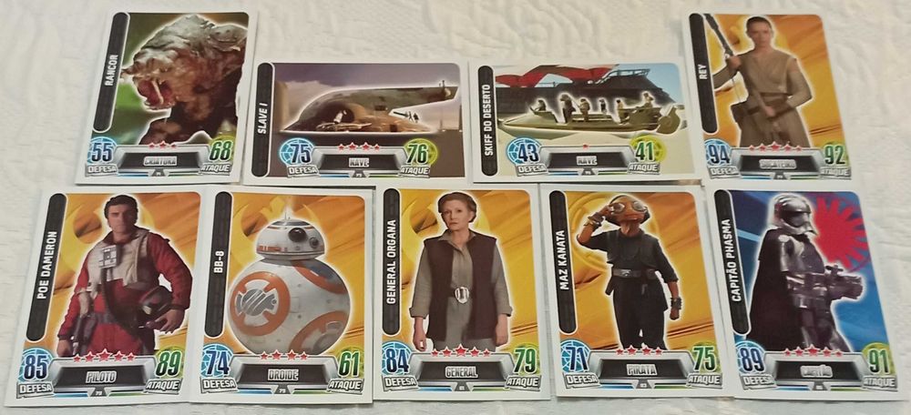 66 trading cards star wars - force attax (topps)