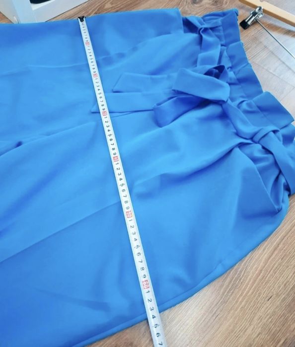 Garnitur damski marynarka żakiet spodnie elegancki Adika 52 niebieski