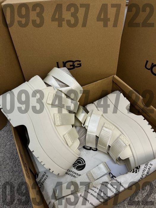Босоніжки UGG Ugg Goldenrise на Платформі Уггі White/Bone/Black