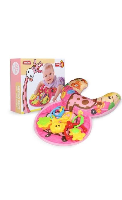 Розвиваюча подушка іграшка з брязкальцями