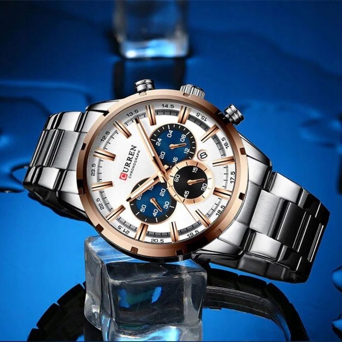 Zegarek Męski Curren Elegancki Chronograf Prezent