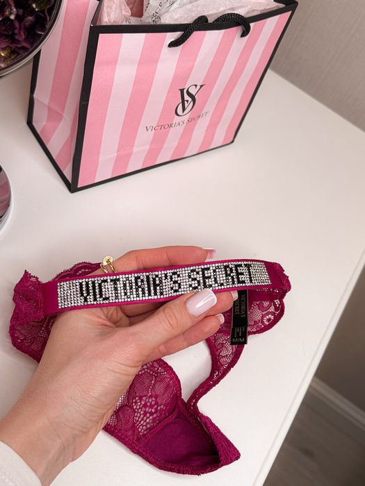 Majtki stringi M 38 VS Victoria’s Secret nowe różowe malinowe