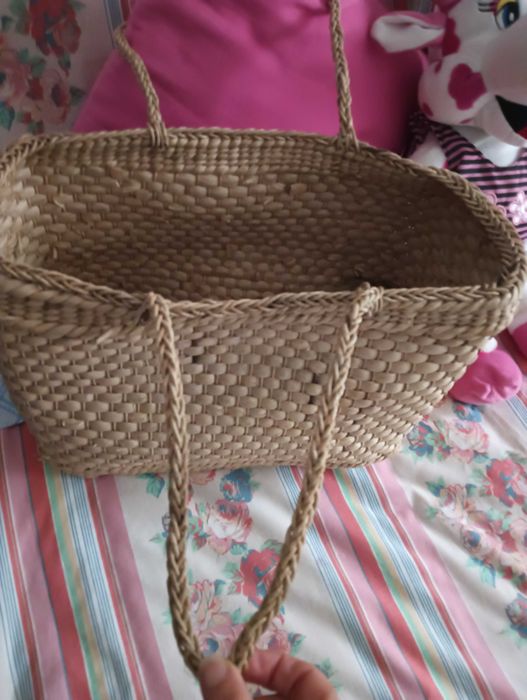 Cesta em Palhinha com asas tamanho grande extra-forte