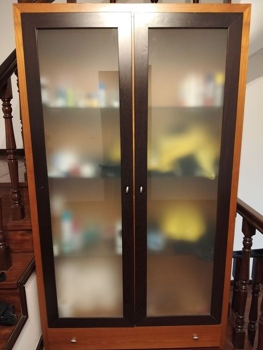 Mesa Sala de Jantar Cerejeira + 6 cadeira + Aparador e Cristaleira