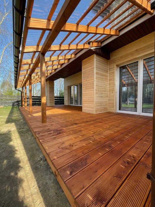 Deska tarasowa modrzew syberyjski 28x150 ryflowana i gładka TRANSPORT