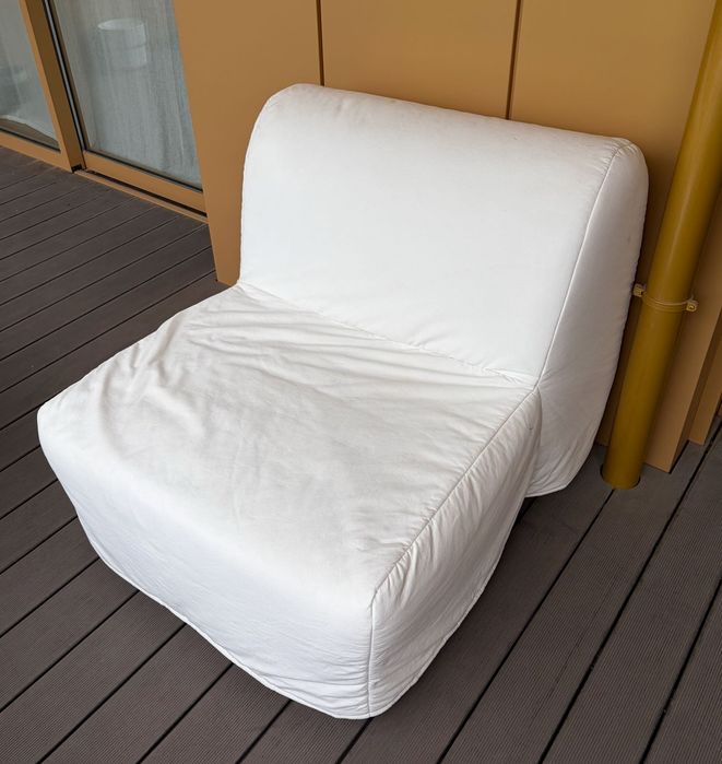 Cadeira-cama IKEA LYCKSELE LÖVÅS (branco, Ransta natural)
