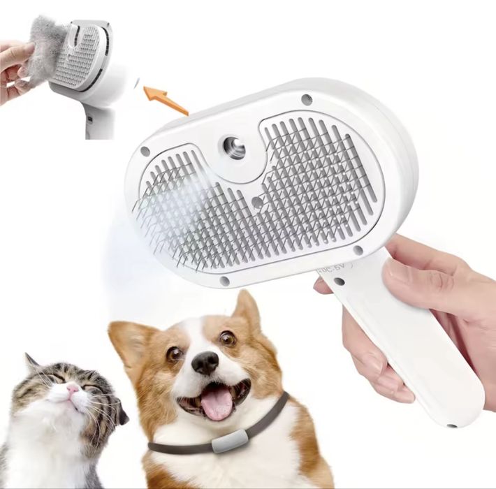 Biała Szczotka Parowa dla Zwierząt