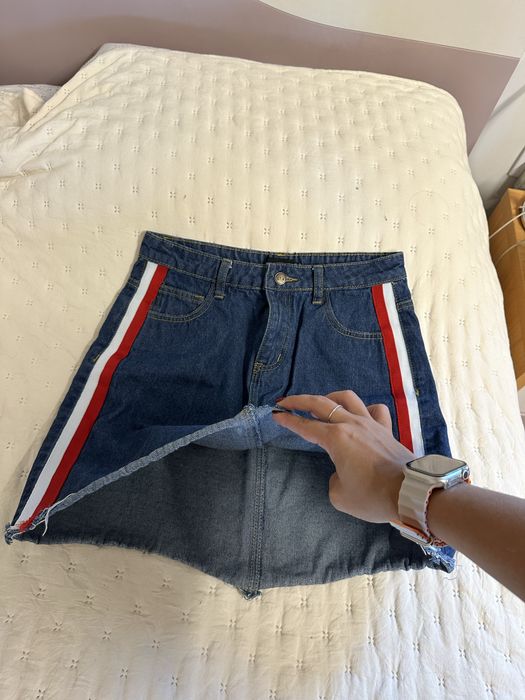 Saia de ganga com riscas de lado