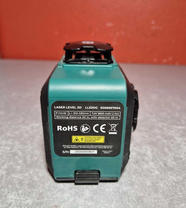 Laser krzyżowy Stalco 3D LLS3DG komplet