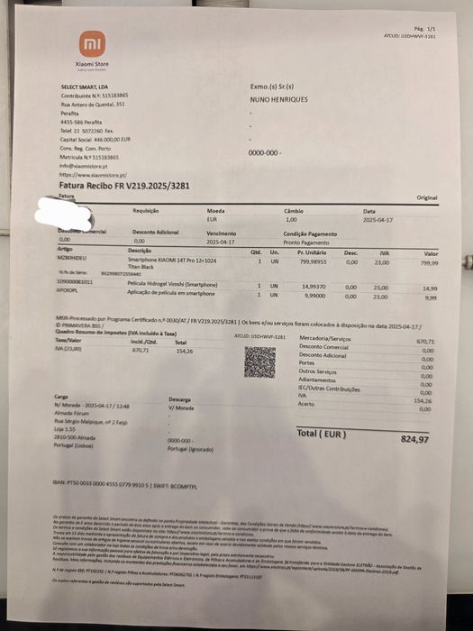 Xiaomi 14T Pro 1TB+32GB garantia