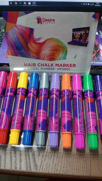 Conjunto 10 Canetas de Giz para Cabelo Desire Deluxe