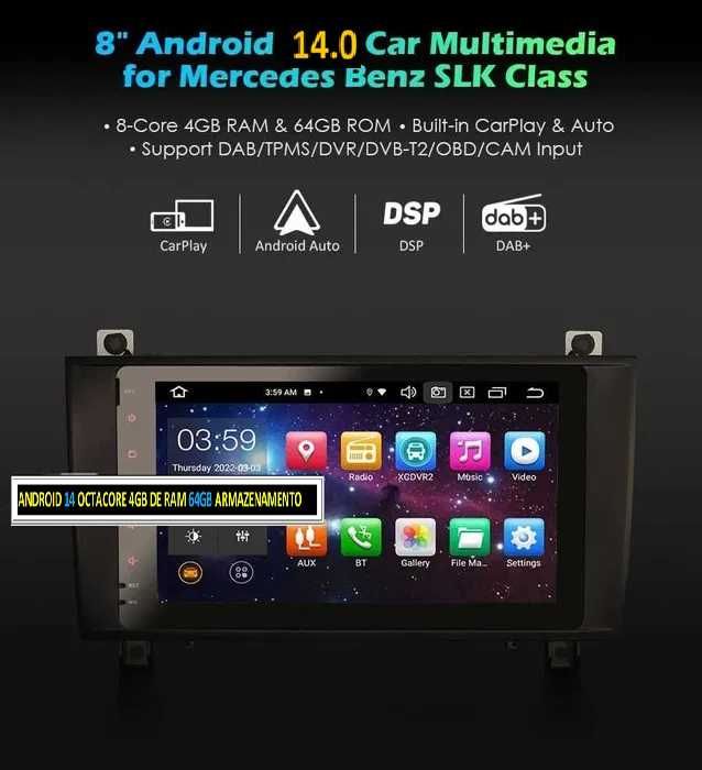 Auto-rádio 2 din android 14 para Mercedes SLK R171