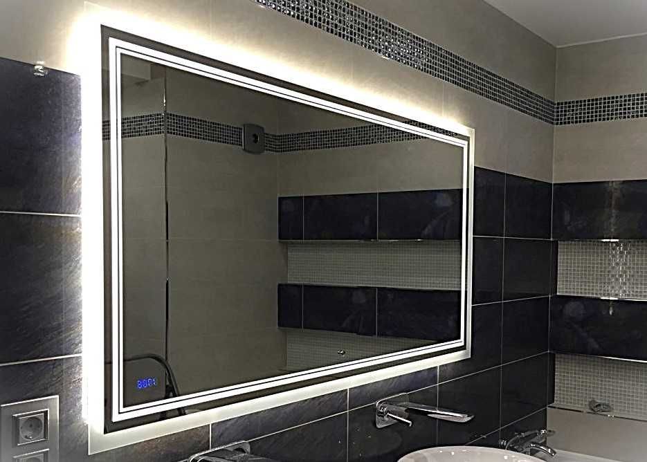 Дзеркало з LED підсвіткою в ванну з поличкою Зеркало с лед подсветкой