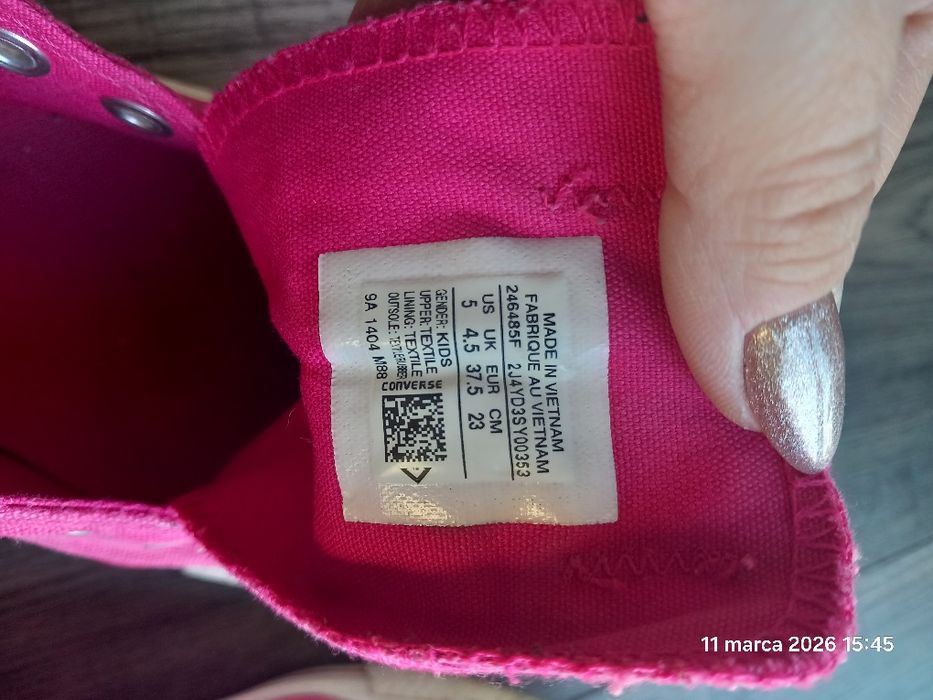 Niskie trampki Converse All Star 37,5 różowe 23cm  tenisówki