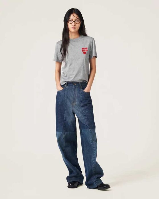 Футболка Miu Miu Cotton Jersey T-shirt Grey