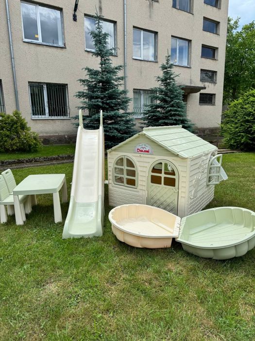 РОЗПРОДАЖ‼️ Набір дитячий будиночок гірка пісочниця стіл та стільці