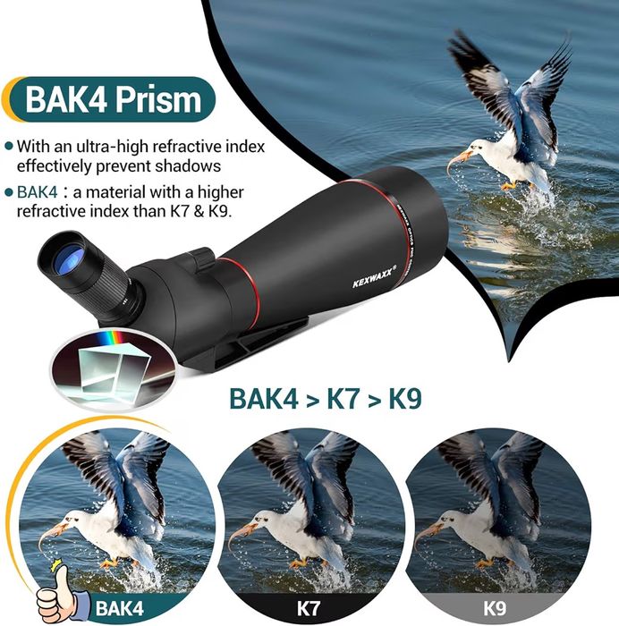 Telescópio terrestre potente 100 mm 25-75X zoom impermeável FMC BAK4 p