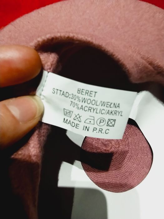 Beret puder róż nowy