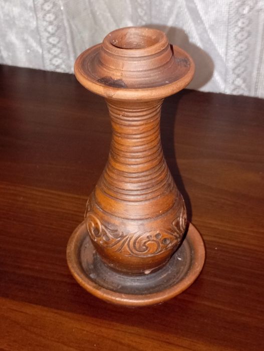 Керамический старый подсвечник