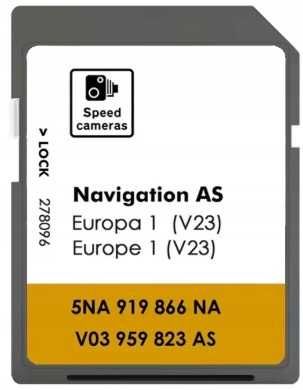 MAPA sd GPS DISCOVERY MEDIA MIB2 V23 Caddy Tiguan Passat Polo radary